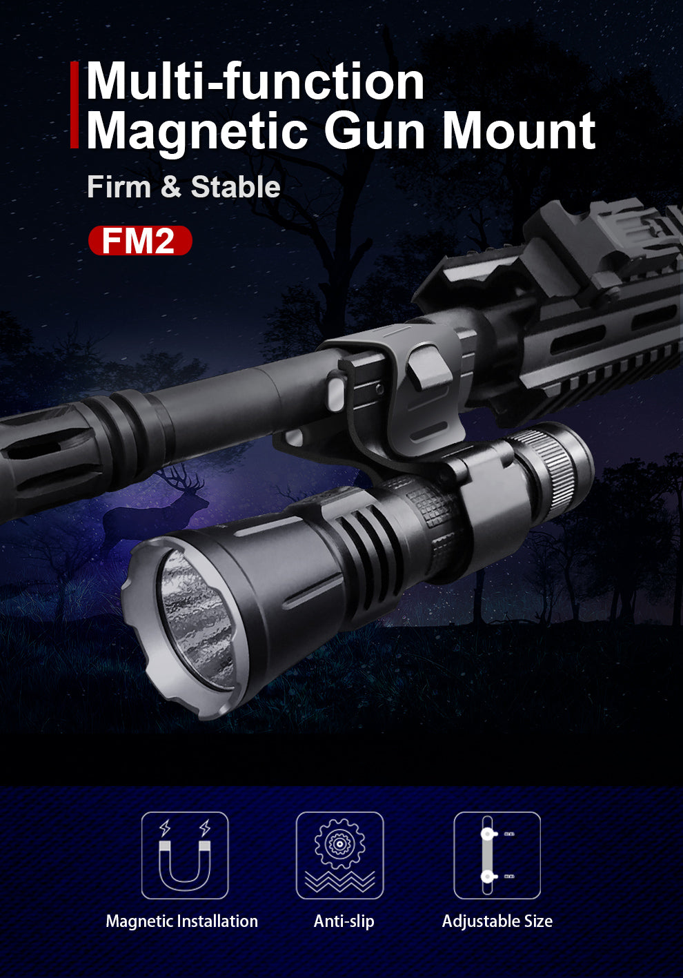 Waffenhalterung FM2 für alle Lampen mit Durchmesser von 23-27.5mm