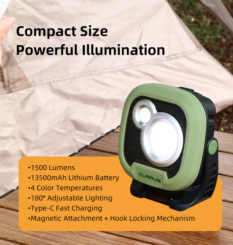 LED-Campinglampe WL3, 1'500 Lumen, (inkl. Akku), tan