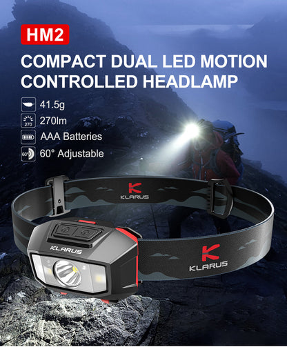 LED Stirnlampe HM2, 270 Lumen mit Motion Controll (exkl. Batterien)